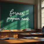 Tableau d'ancienne salle de classe avec ordinateur moderne