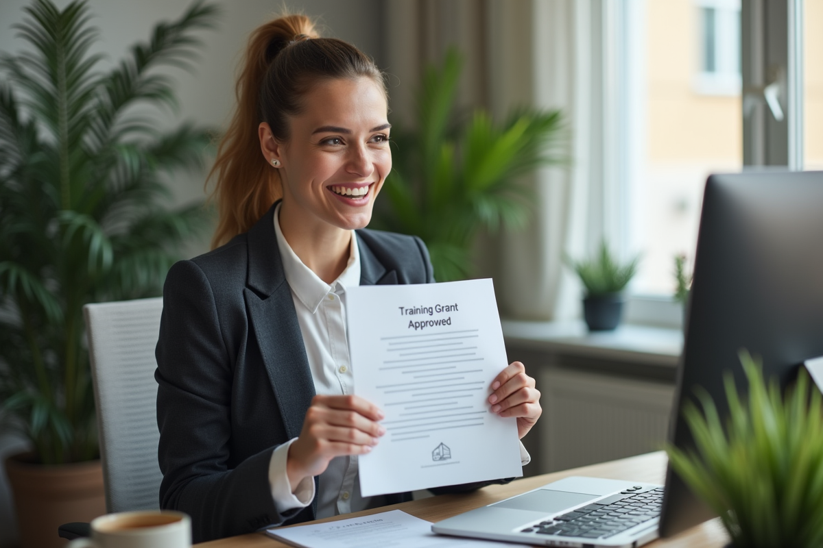 Femme confiante tenant une lettre d