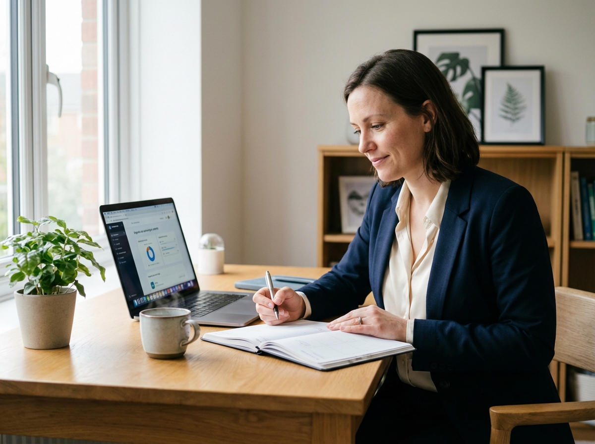 Femme gestionnaire HR travaillant sur son ordinateur