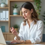 Jeune femme professionnelle en bureau de santé