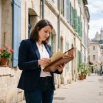 Jeune femme d'affaires dans une ville de Mille