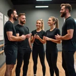 Groupe de danseurs dans un studio moderne en réunion