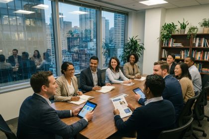 Groupe diversifié en formation de langue en entreprise