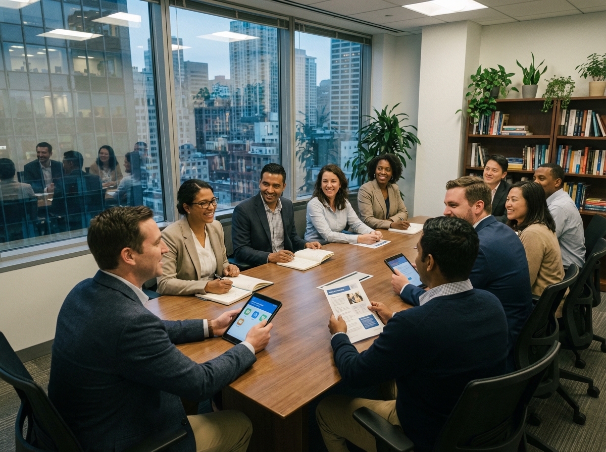 Groupe diversifié en formation de langue en entreprise