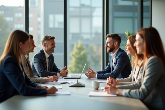 Groupe de professionnels lors d'une réunion d'affaires