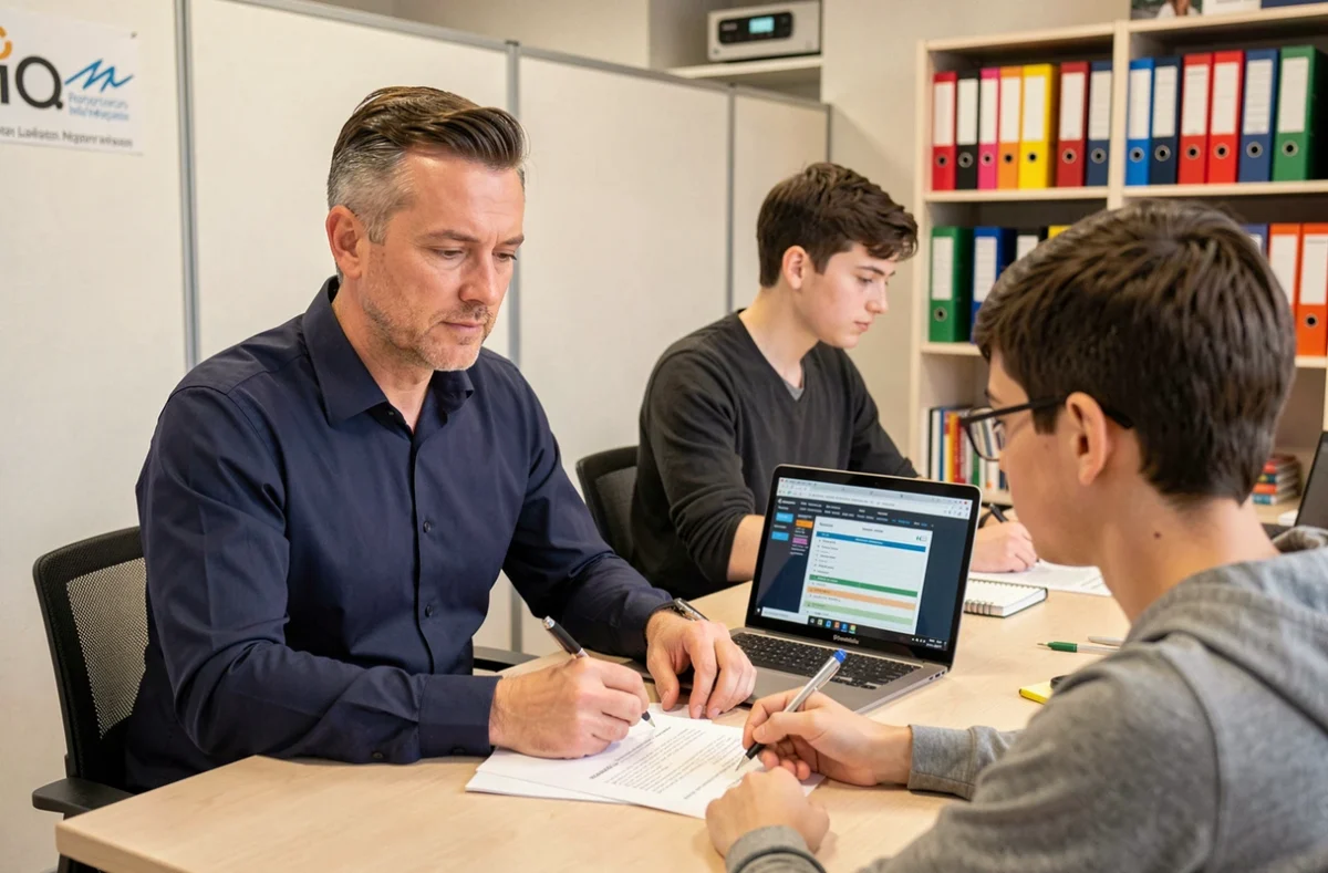 Un tuteur du Groupe Réussite accompagne un élève dans un centre de cours particuliers à Marseille